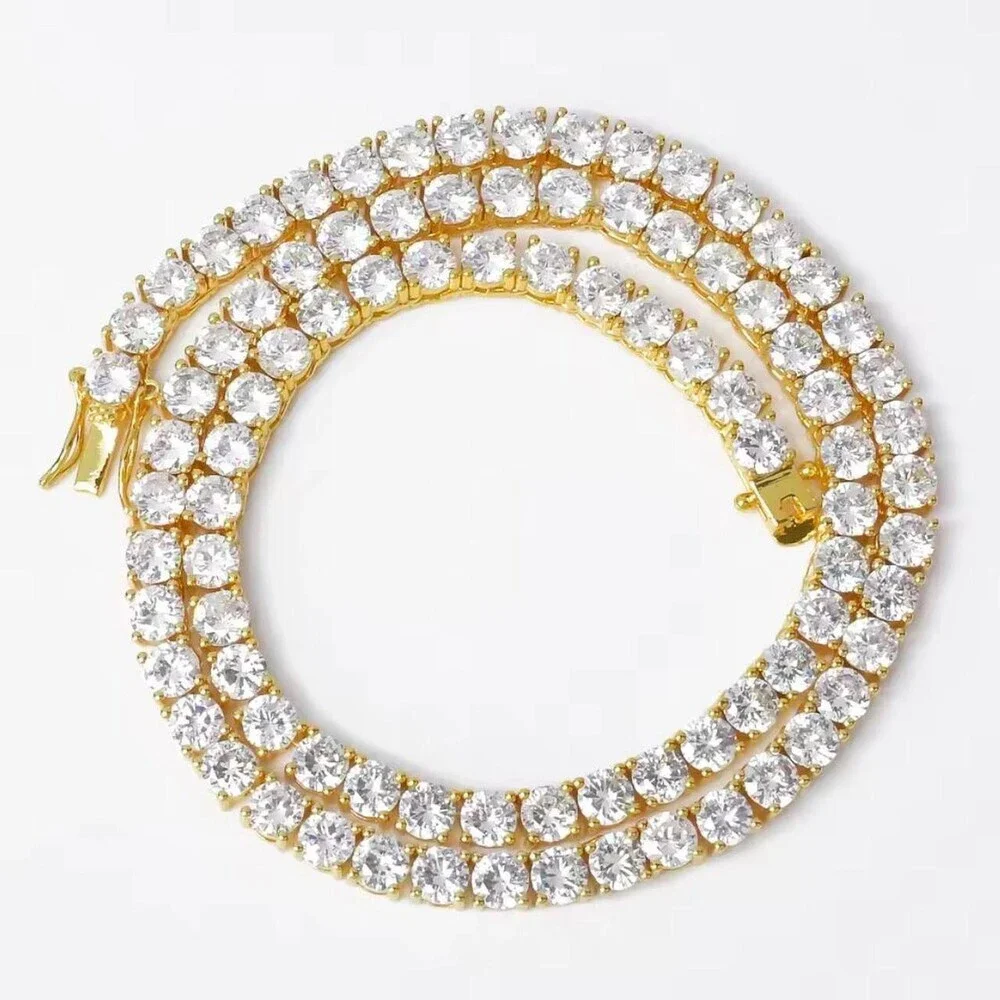 Gold Tennis Necklace 20 Inch
